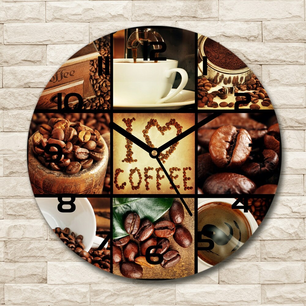 Horloge ronde murale Collage de café