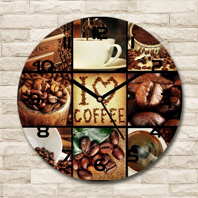 Horloge ronde murale Collage de café