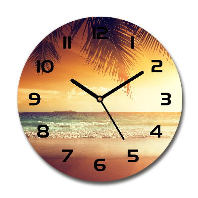 Horloge ronde murale Plage tropicale océan