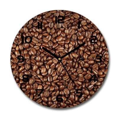 Horloge ronde en verre Grains de café