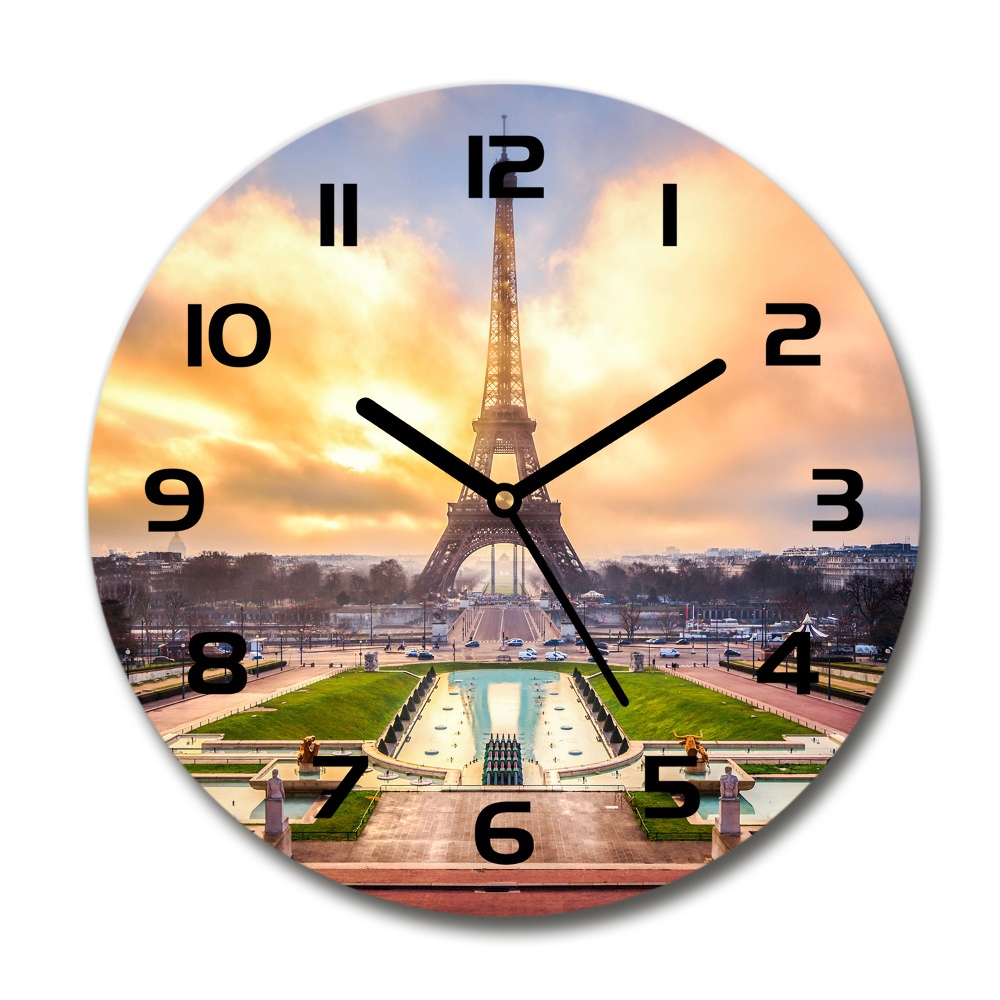 Horloge ronde murale Tour Eiffel Paris