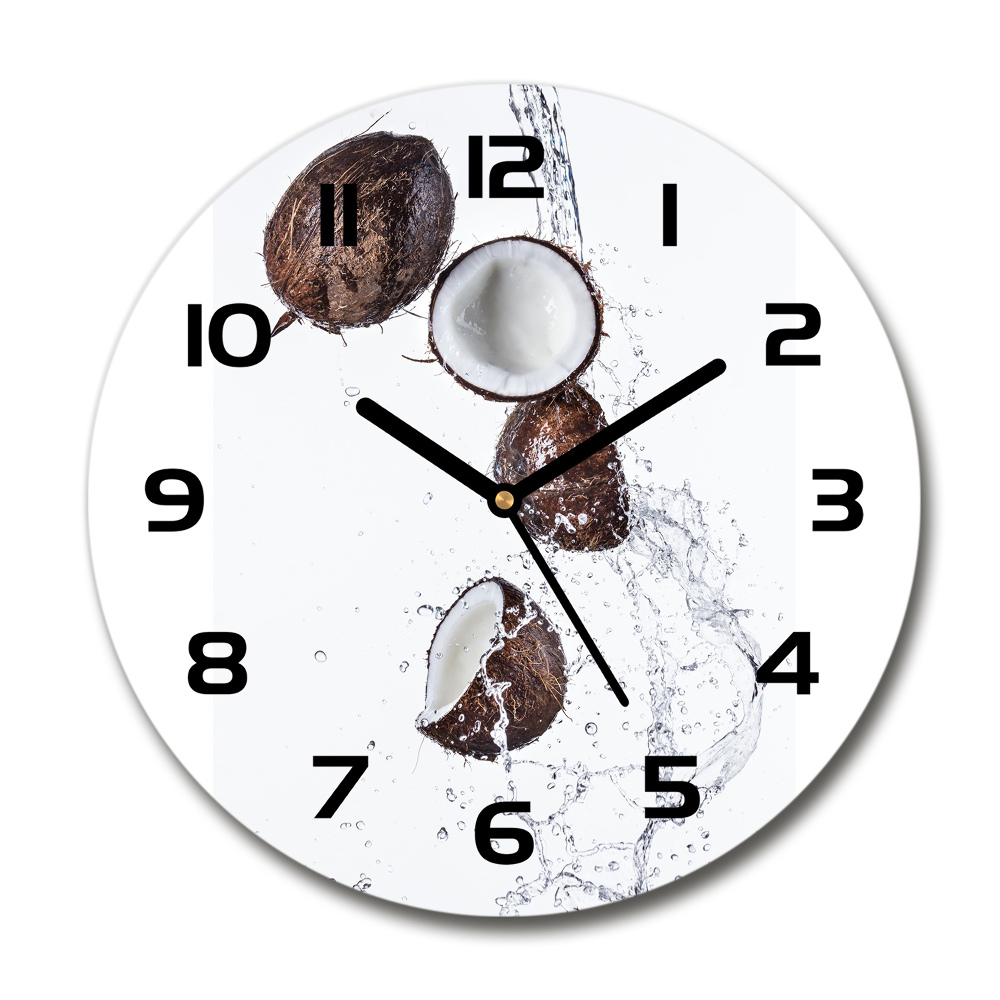 Horloge ronde murale Noix de coco avec de l'eau