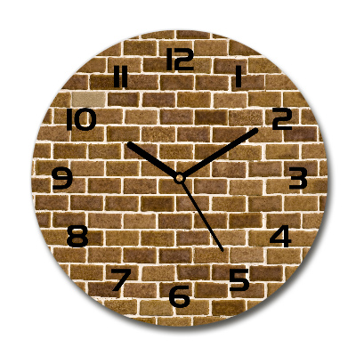 Horloge ronde Mur de briques marron