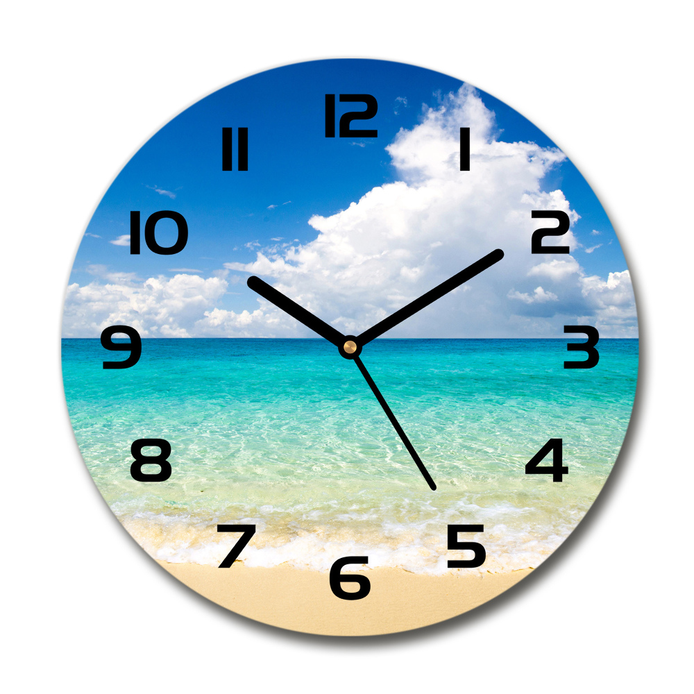 Horloge ronde murale Plage paradisiaque