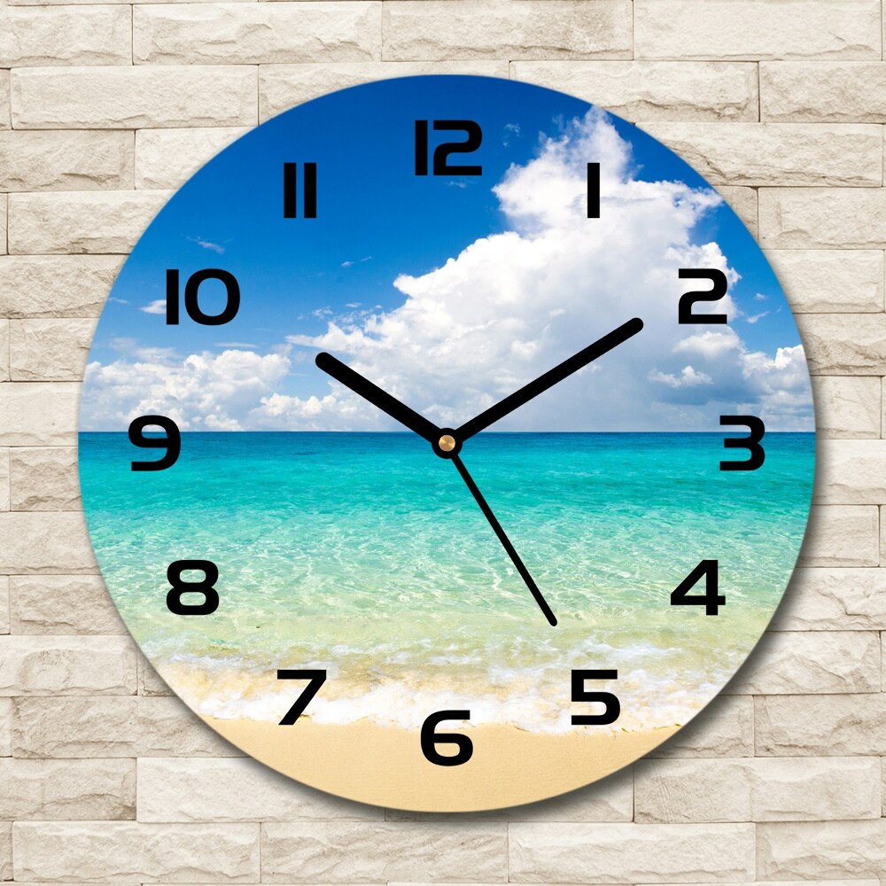 Horloge ronde murale Plage paradisiaque