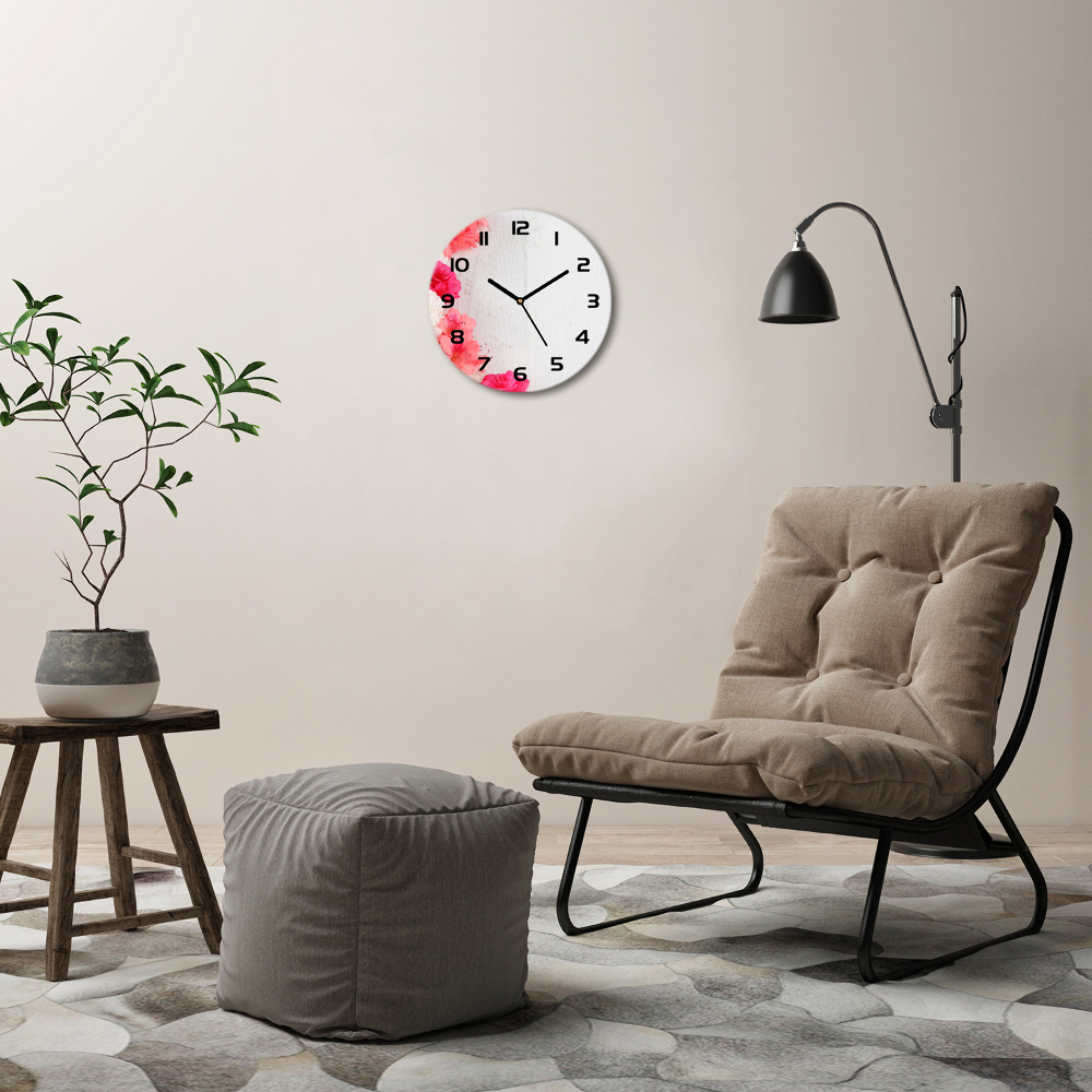 Horloge ronde murale Fleurs