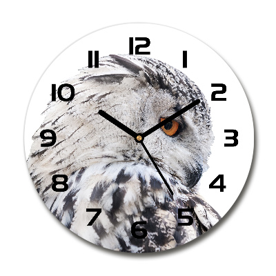 Horloge ronde murale Hibou blanc