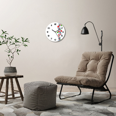 Horloge ronde murale Baies sauvages sur glace