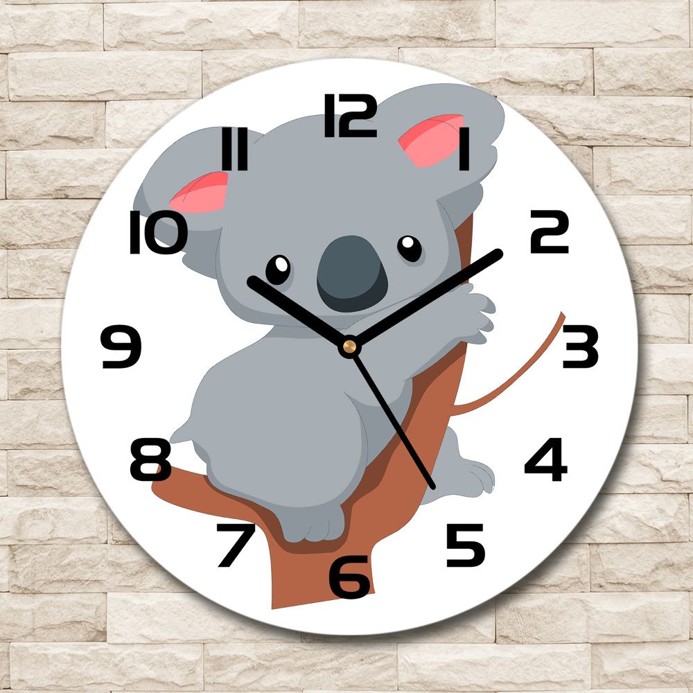 Pendule murale ronde Koala dans un arbre