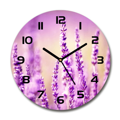 Horloge en verre ronde Lavande violette