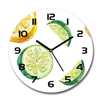 Horloge ronde murale Citron et citron vert