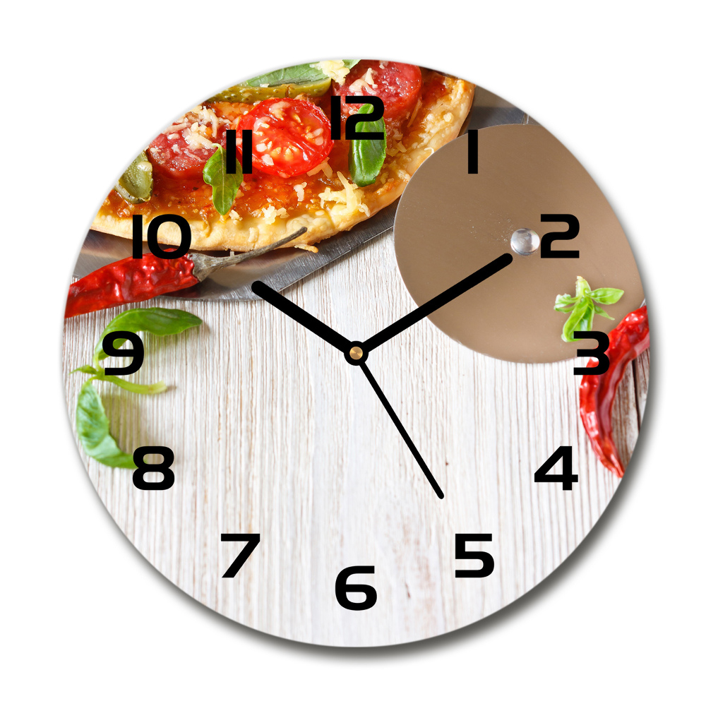 Horloge ronde murale Pizza