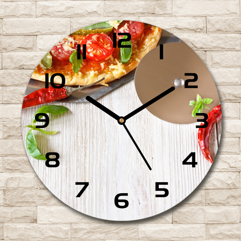 Horloge ronde murale Pizza