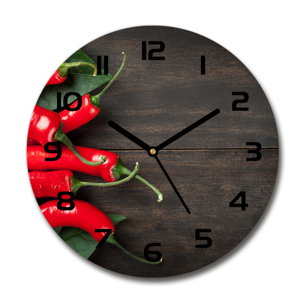 Horloge en verre ronde Piments