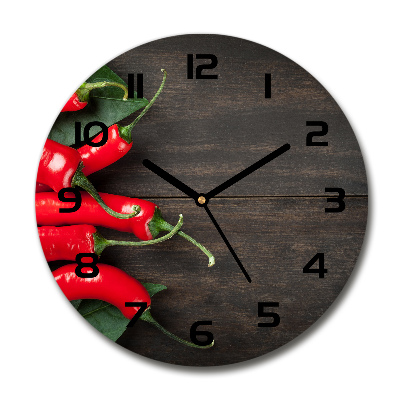 Horloge en verre ronde Piments