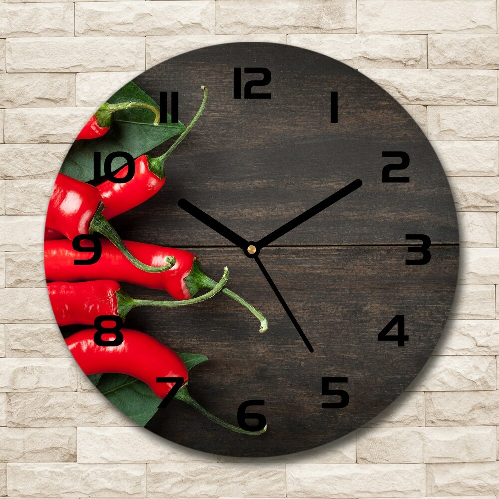 Horloge en verre ronde Piments