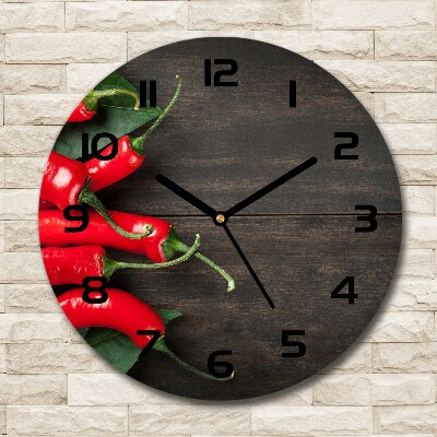 Horloge en verre ronde Piments