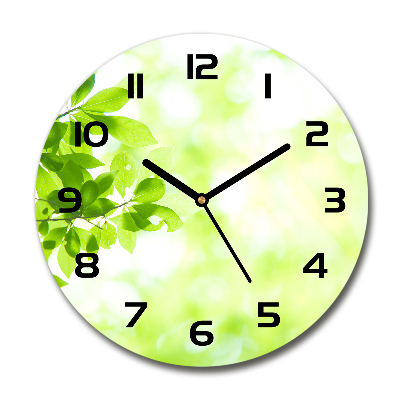 Horloge ronde murale Feuilles