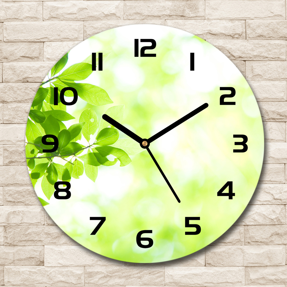 Horloge ronde murale Feuilles