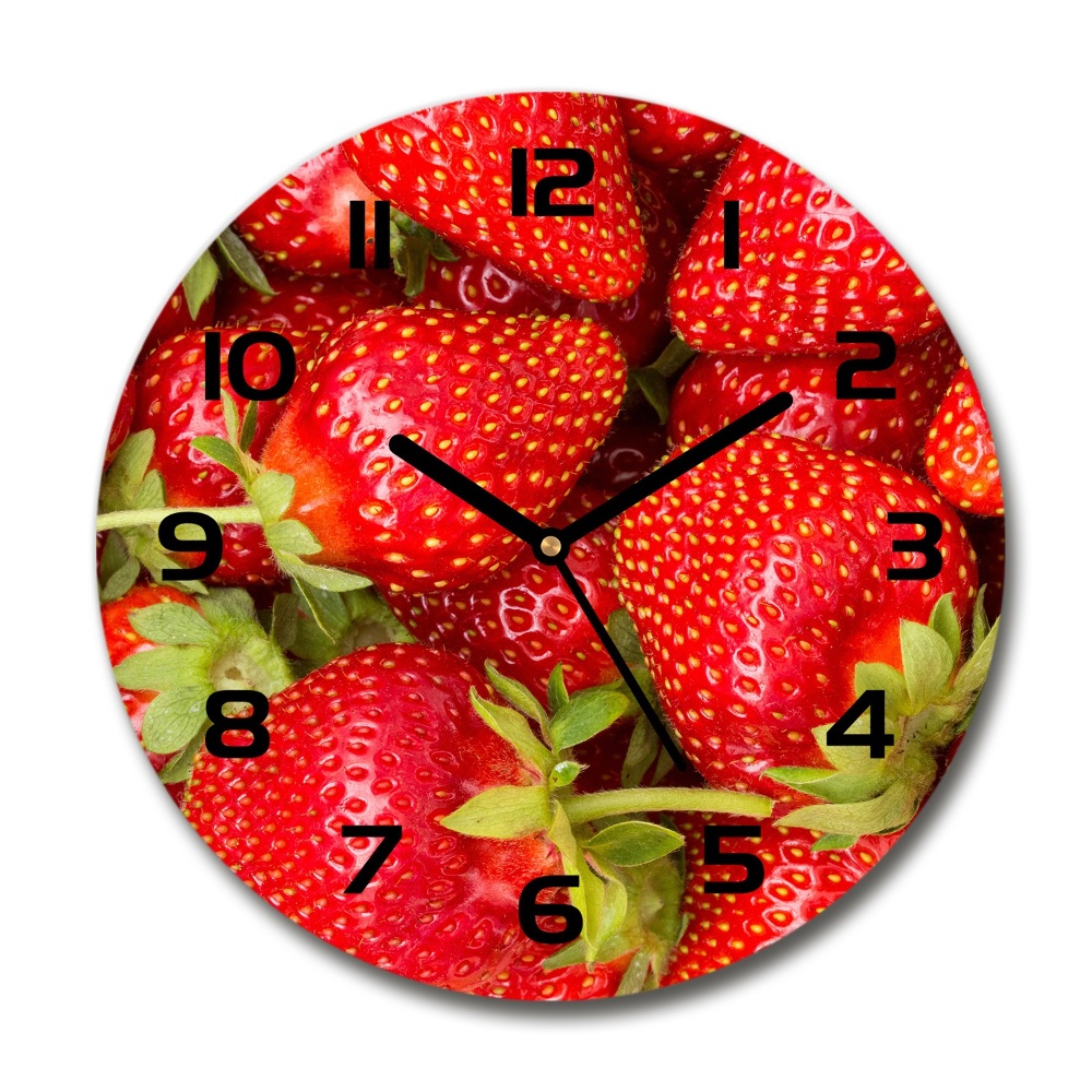 Horloge ronde murale Motif de la fraise