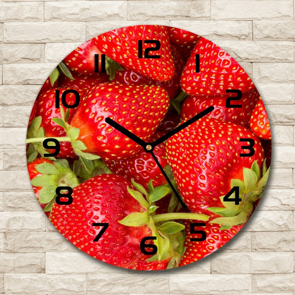 Horloge ronde murale Motif de la fraise