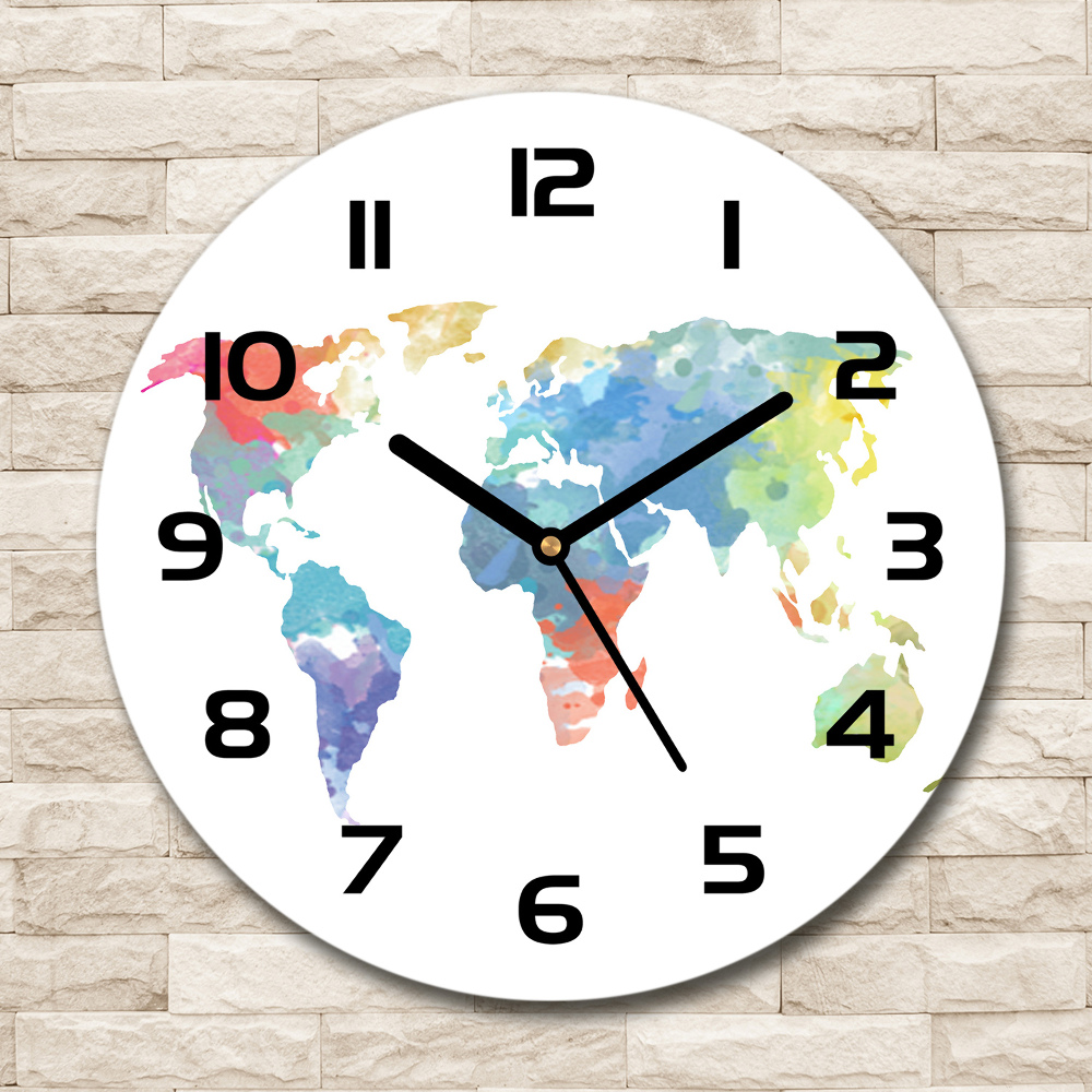 Horloge ronde Carte du monde