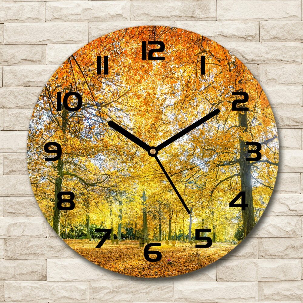 Horloge ronde murale Forêt en automne