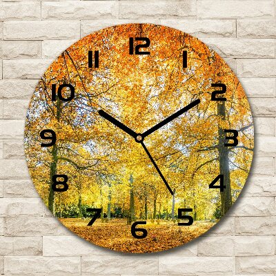 Horloge ronde murale Forêt en automne