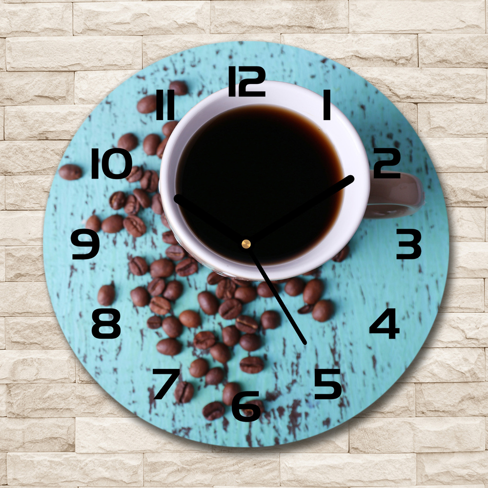 Horloge ronde murale Café noir