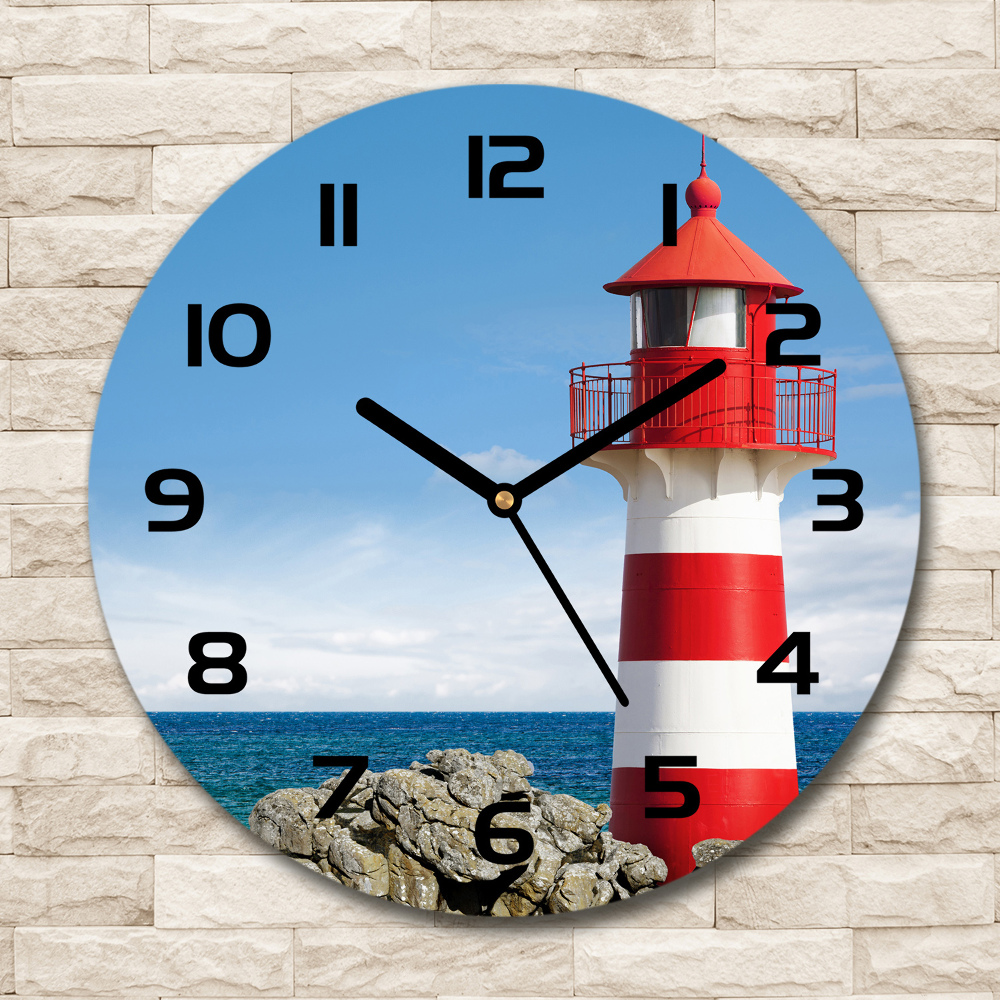 Horloge en verre ronde Phare