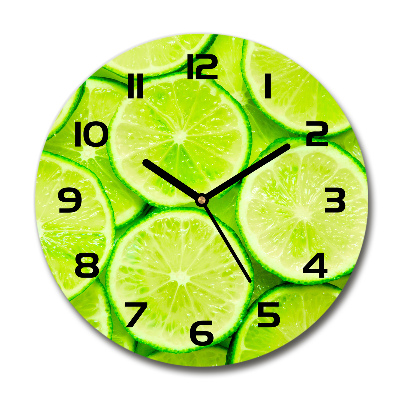 Horloge en verre ronde Motif citron vert