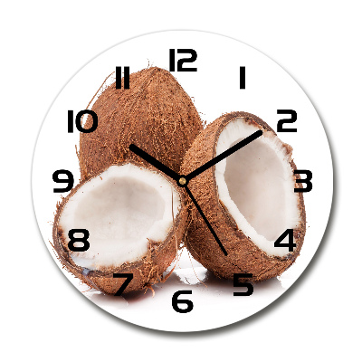 Horloge en verre ronde Noix de coco