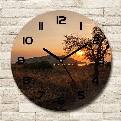 Horloge ronde murale Coucher de soleil