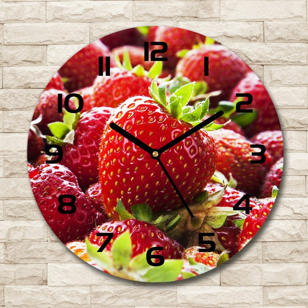 Horloge ronde murale Fraises