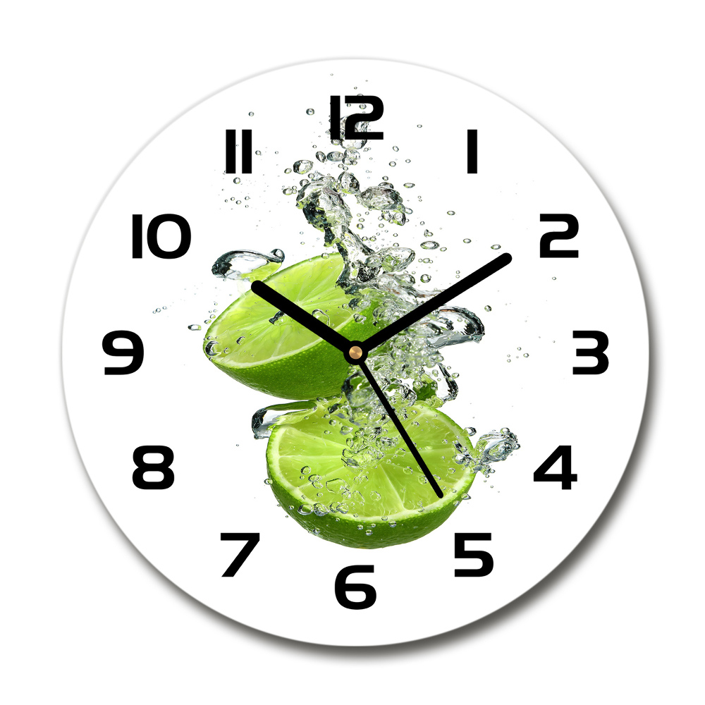 Horloge ronde murale Citron vert sous l'eau