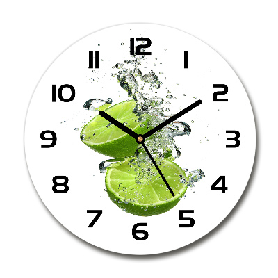 Horloge ronde murale Citron vert sous l'eau