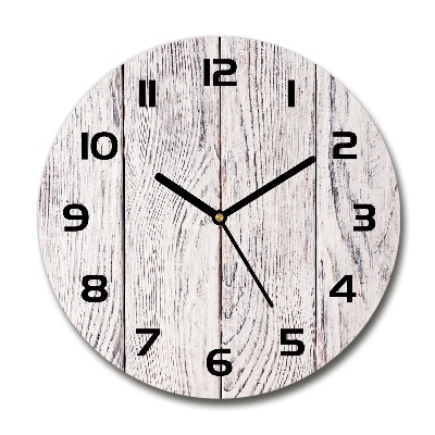 Horloge ronde en verre Mur en bois