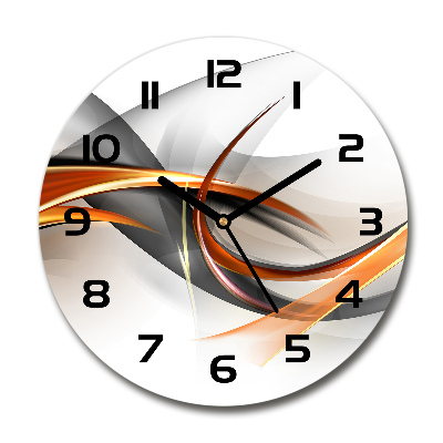 Horloge en verre ronde Vagues abstraites