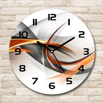 Horloge en verre ronde Vagues abstraites