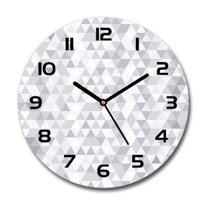 Horloge ronde Triangles gris