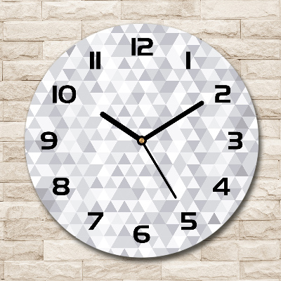 Horloge ronde Triangles gris