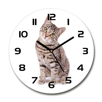 Horloge ronde murale Chat