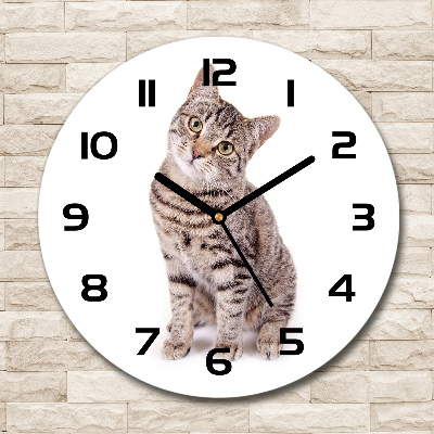 Horloge ronde murale Chat