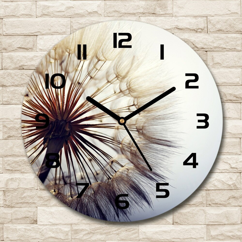 Horloge en verre ronde Pissenlit