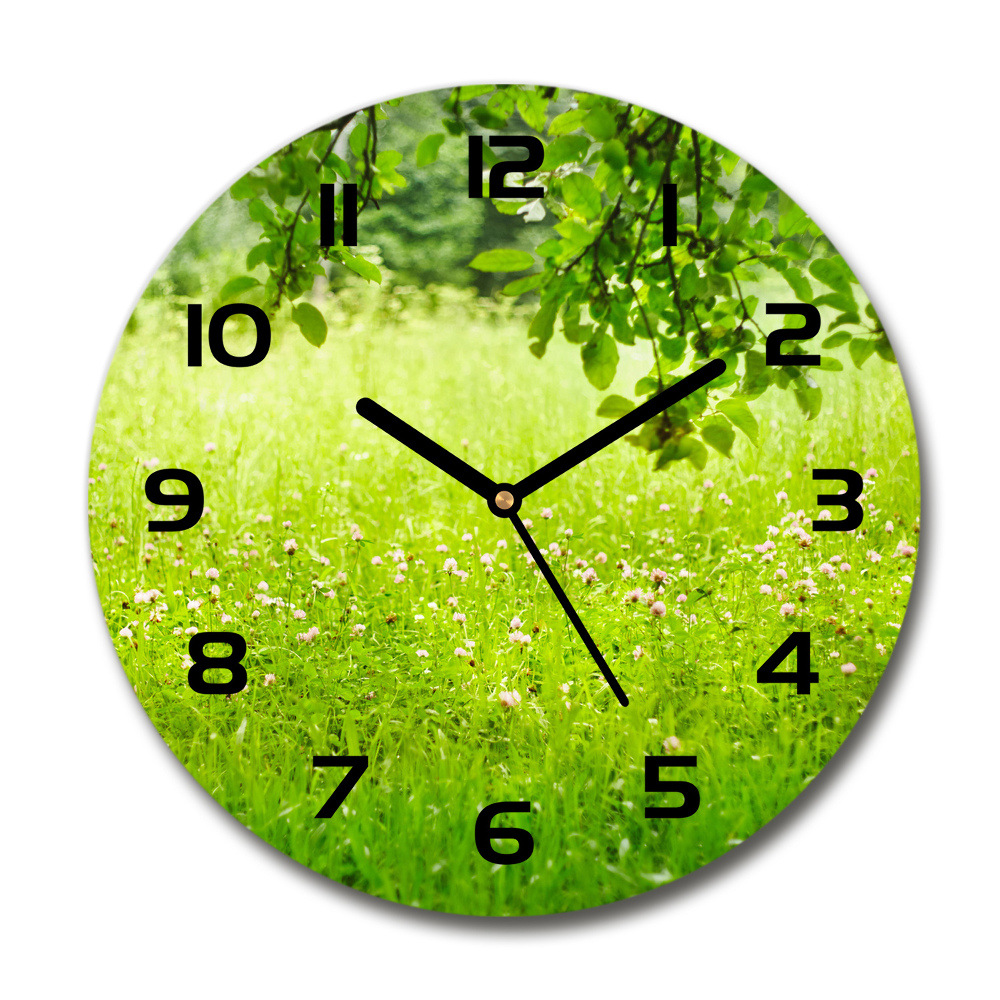 Horloge ronde Prairie verte