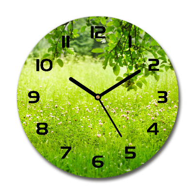 Horloge ronde Prairie verte