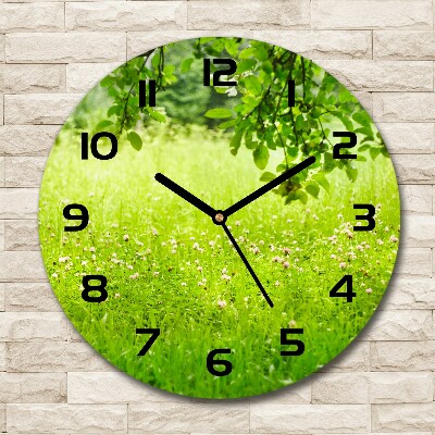 Horloge ronde Prairie verte