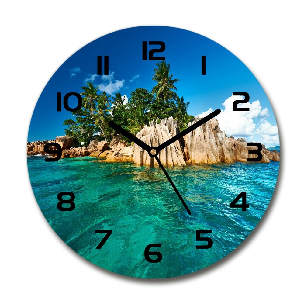 Horloge ronde Île tropicale