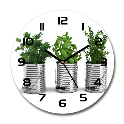 Horloge ronde murale Plantes aromatiques