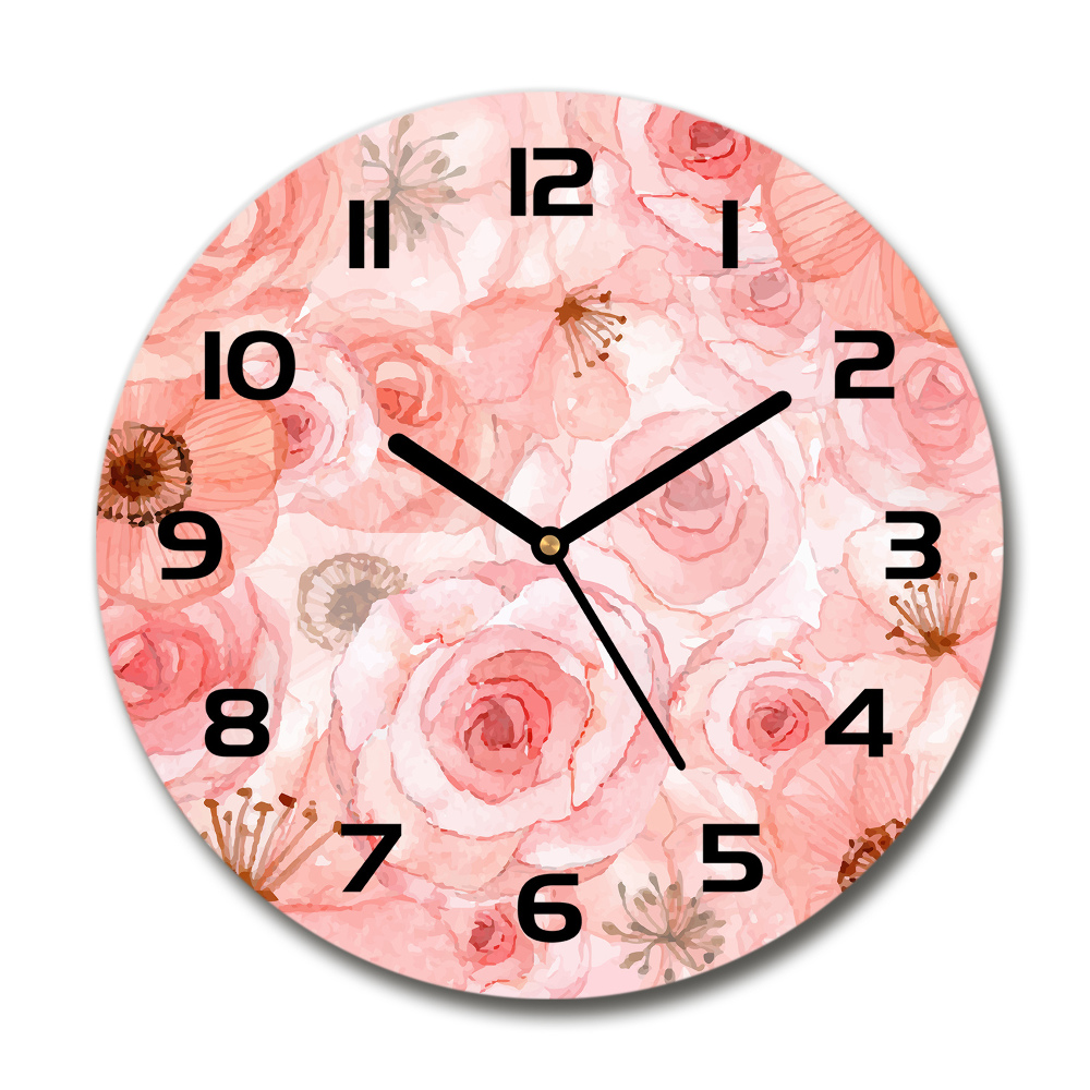 Horloge ronde murale Motif floral